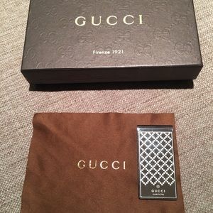 Gucci Authentic Diamanté Pattern Money Clip